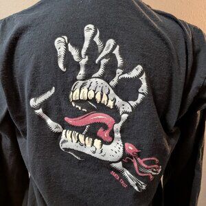 SANTA CRUZ Skateboards Skeletal "Screaming Hand" Long Sleeve Tee - Youth XL